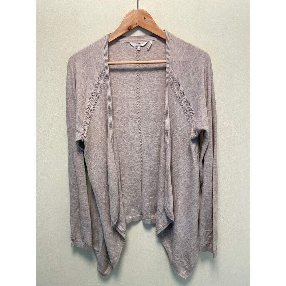 Fat Face Womens Cardigan Size UK 14 US 10 Gray Open Front Waterfall Minimalist